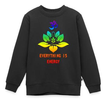 EVERYTHING IS ENERGY - CHAKRA - Sweat Premium enfant bio - noir - Devant - AI Model Kid Female (0cm)