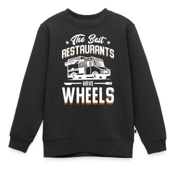 Les meilleurs restaurants ont des roues - Sweat Premium enfant bio - noir - Devant - AI Model Kid Female (0cm)