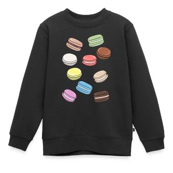 Bunte Macarons süße Versuchung - Kinder Premium Organic Sweatshirt - Schwarz - Vorne - AI Model Kid Female (0cm)
