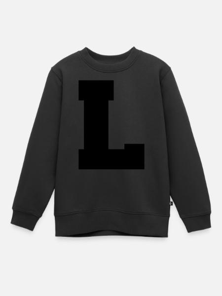 buchstabe L - Kinder Premium Organic Sweatshirt - Schwarz