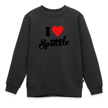 Ich liebe Spätzle mit Soß Schwäbisch Schwaben - Kinder Premium Organic Sweatshirt - Schwarz - Vorne - AI Model Kid Female (0cm)