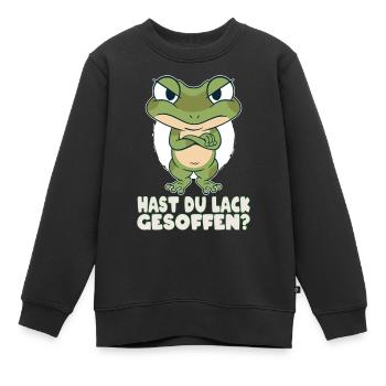 Hast du Lack gesoffen Frosch Spruch Geschenk - Kinder Premium Organic Sweatshirt - Schwarz - Vorne - AI Model Kid Female (0cm)