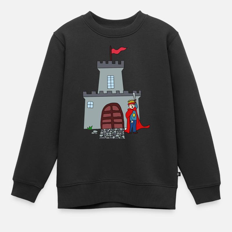 Chevalier et château - Sweat Premium enfant bio - noir