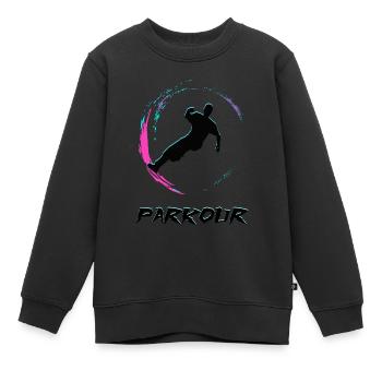 Parkour - Kinder Premium Organic Sweatshirt - Schwarz - Vorne - AI Model Kid Female (0cm)