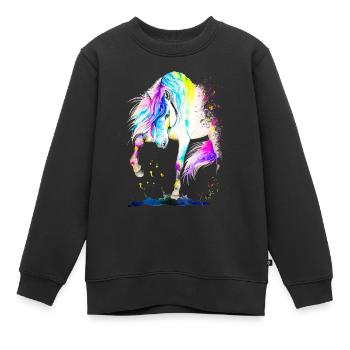 Spanisches Pferd - Kinder Premium Organic Sweatshirt - Schwarz - Vorne - AI Model Kid Female (0cm)