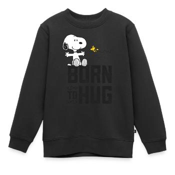 Peanuts Snoopy Born To Hug Woodstock - Kinder Premium Organic Sweatshirt - Schwarz - Vorne - AI Model Kid Female (0cm)