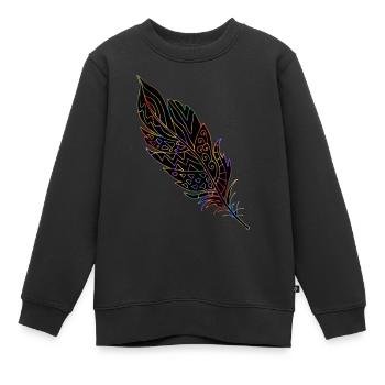 Feder - Kinder Premium Organic Sweatshirt - Schwarz - Vorne - AI Model Kid Female (0cm)
