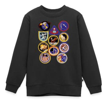 NASA Apollo Mission Abzeichen - Kinder Premium Organic Sweatshirt - Schwarz - Vorne - AI Model Kid Female (0cm)