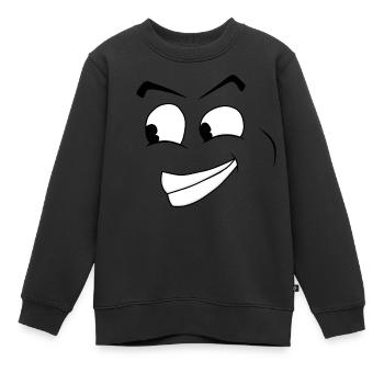 Grinsen - Kinder Premium Organic Sweatshirt - Schwarz - Vorne - AI Model Kid Female (0cm)