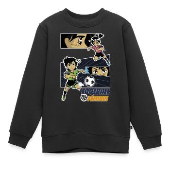 Frauenfußball - Kinder Premium Organic Sweatshirt - Schwarz - Vorne - AI Model Kid Female (0cm)