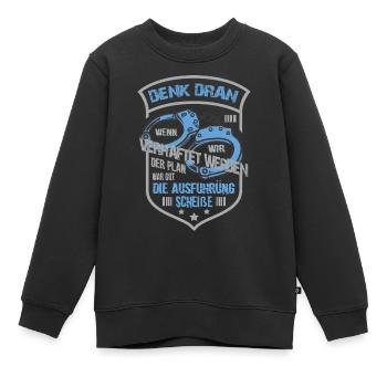 Lustige Gauner Spruch - Kinder Premium Organic Sweatshirt - Schwarz - Vorne - AI Model Kid Female (0cm)
