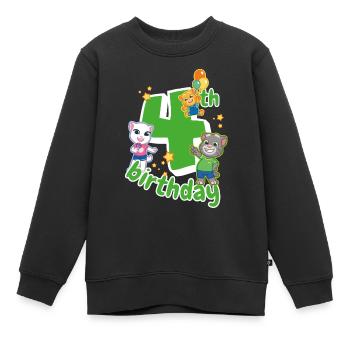 Talking Tom & Friends 4. Geburtstag - Kinder Premium Organic Sweatshirt - Schwarz - Vorne - AI Model Kid Female (0cm)