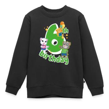 Talking Tom & Friends 6. Geburtstag - Kinder Premium Organic Sweatshirt - Schwarz - Vorne - AI Model Kid Female (0cm)