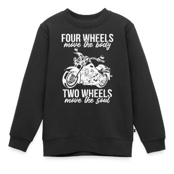 HD Bike - T-SHIRT DEUX ROUES - Sweat Premium enfant bio - noir - Devant - AI Model Kid Female (0cm)