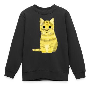 Chat fortune - Sweat Premium enfant bio - noir - Devant - AI Model Kid Female (0cm)