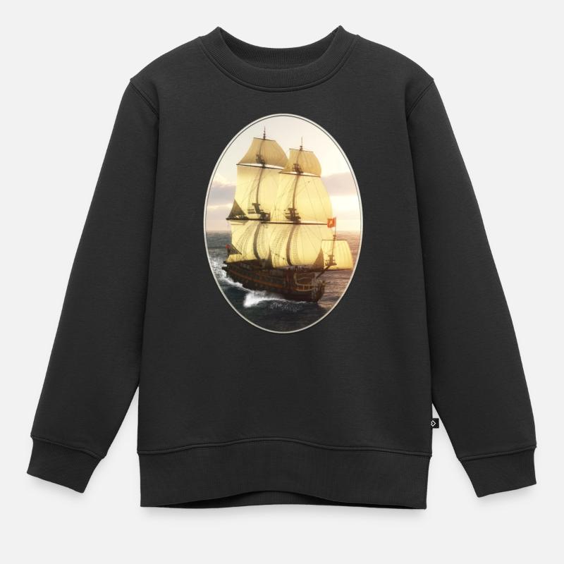 Français navire de guerre - Sweat Premium enfant bio - noir