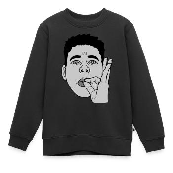 Mouth kiss hand gesture face - Kids Premium Organic Sweatshirt - black - Front - AI Model Kid Female (0cm)