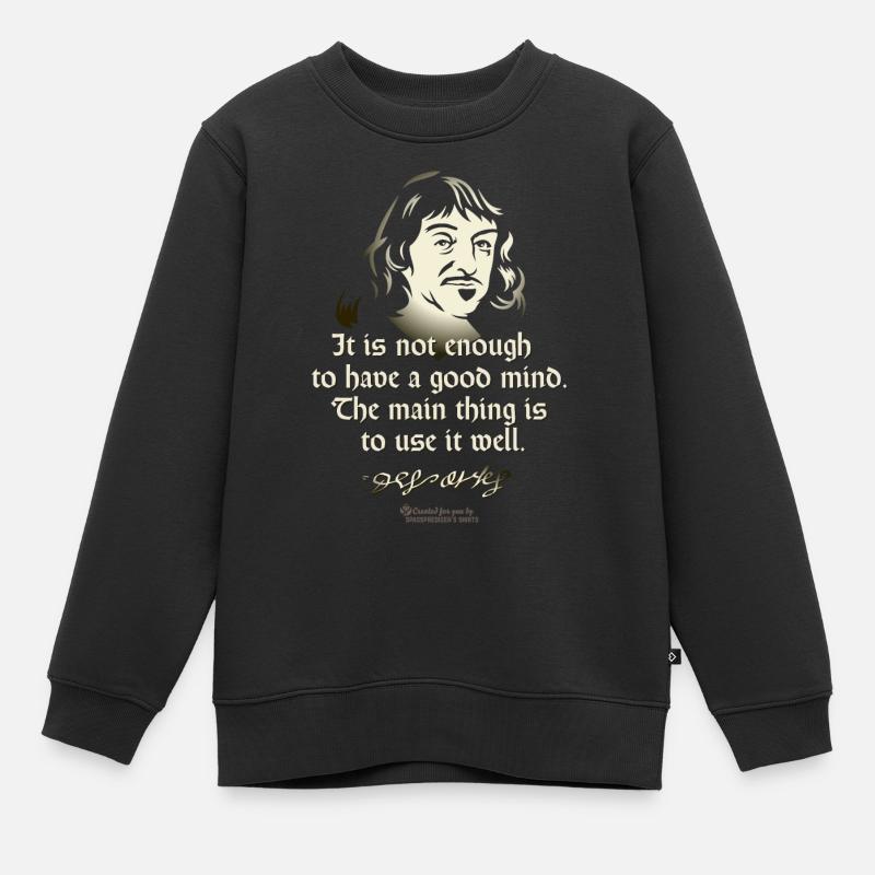 Bon descartes - Sweat Premium enfant bio - noir