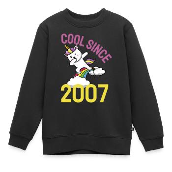 Cool seit 2007 Dabbing Katze 15. Geburtstag - Kinder Premium Organic Sweatshirt - Schwarz - Vorne - AI Model Kid Female (0cm)