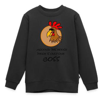 Cool Boss Rooster - Kinder Premium Organic Sweatshirt - Schwarz - Vorne - AI Model Kid Female (0cm)