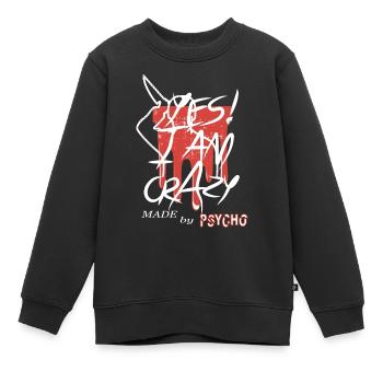 Oui je suis fou - Sweat Premium enfant bio - noir - Devant - AI Model Kid Female (0cm)