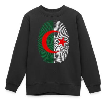 Algerischer Fußabdruck - Kinder Premium Organic Sweatshirt - Schwarz - Vorne - AI Model Kid Female (0cm)