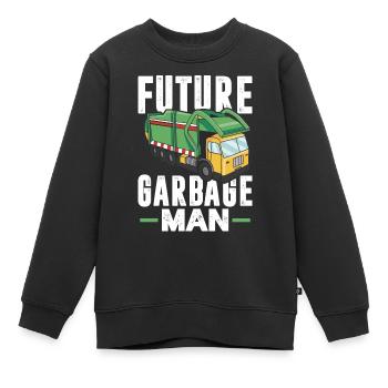 Recyclage des camions à ordures – Gestion du recyclage - Sweat Premium enfant bio - noir - Devant - AI Model Kid Female (0cm)