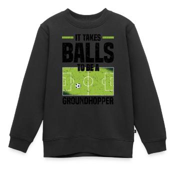 Saut de sol - Sweat Premium enfant bio - noir - Devant - AI Model Kid Female (0cm)