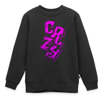 visage fou visage heureux dessin animé visage heureux dessin animé - Sweat Premium enfant bio - noir - Devant - AI Model Kid Female (0cm)