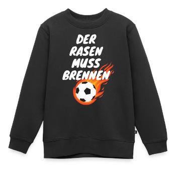 Der Rasen muss brennen WM Tshirt Fußball - Kinder Premium Organic Sweatshirt - Schwarz - Vorne - AI Model Kid Female (0cm)
