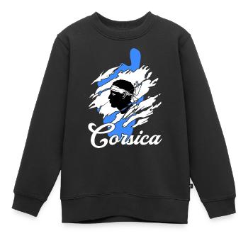 Île de Corse - Sweat Premium enfant bio - noir - Devant - AI Model Kid Female (0cm)