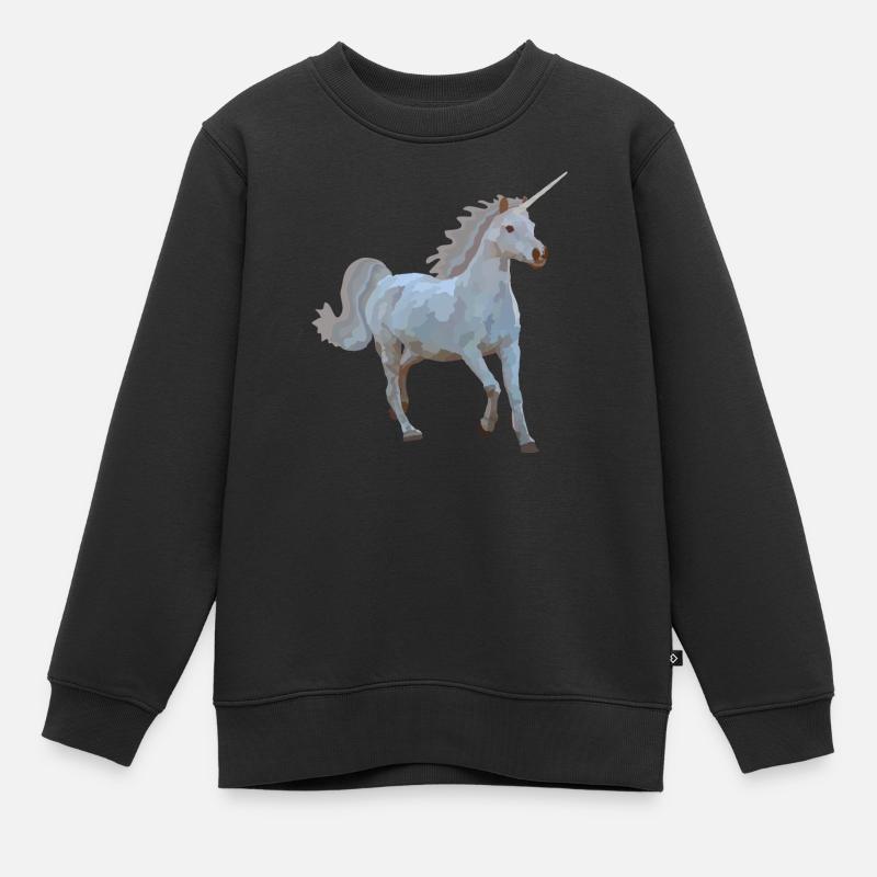 Elron, la licorne - Sweat Premium enfant bio - noir