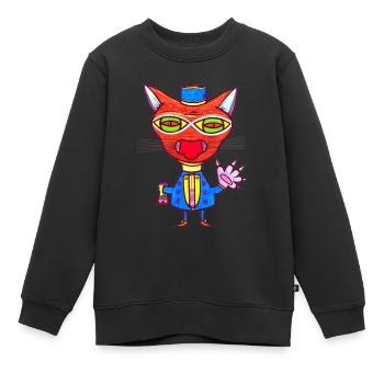 Katzen Page - Kinder Premium Organic Sweatshirt - Schwarz - Vorne - AI Model Kid Female (0cm)