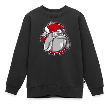 Bulldog Maskottchen Straßengrunge - Kinder Premium Organic Sweatshirt - Schwarz - Vorne - AI Model Kid Female (0cm)
