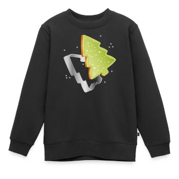 Tannenbaum Plätzchen mit grünen Zuckerguss - Kinder Premium Organic Sweatshirt - Schwarz - Vorne - AI Model Kid Female (0cm)