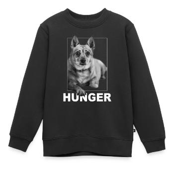 Hunger - Kinder Premium Organic Sweatshirt - Schwarz - Vorne - AI Model Kid Female (0cm)