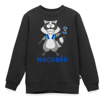 Wachbär Techno Design für Raver zum Feiern im Club - Kinder Premium Organic Sweatshirt - Schwarz - Vorne - AI Model Kid Female (0cm)