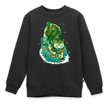T-shirt Spirit Bear - Sweat Premium enfant bio - noir - Devant - AI Model Kid Female (0cm)