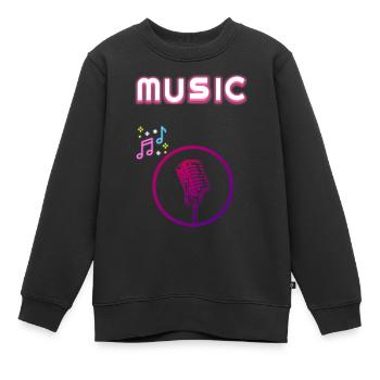 Music - Kinder Premium Organic Sweatshirt - Schwarz - Vorne - AI Model Kid Female (0cm)