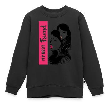 MEINE BESTEN FREUNDE - Kinder Premium Organic Sweatshirt - Schwarz - Vorne - AI Model Kid Female (0cm)