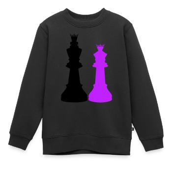 couple king queen - Kinder Premium Organic Sweatshirt - Schwarz - Vorne - AI Model Kid Female (0cm)
