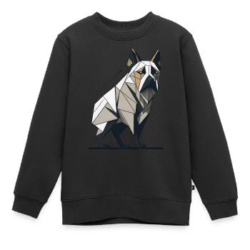 Geometrische Bulldogge - Kinder Premium Organic Sweatshirt - Schwarz - Vorne - AI Model Kid Female (0cm)