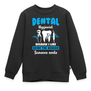 Dental Tooth Teeth - Kinder Premium Organic Sweatshirt - Schwarz - Vorne - AI Model Kid Female (0cm)