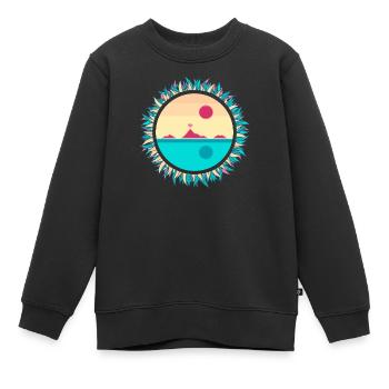 Montagnes et mer - Sweat Premium enfant bio - noir - Devant - AI Model Kid Female (0cm)