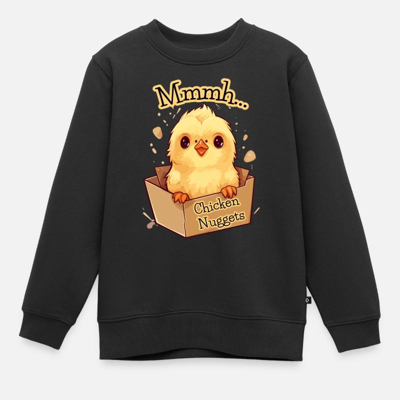 Pépite de poulet sucrée -MmmH.. Drôle - Sweat Premium enfant bio - noir
