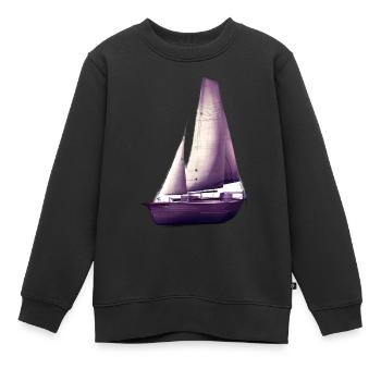 Voilier Voilier Voilier Voilier Marin - Sweat Premium enfant bio - noir - Devant - AI Model Kid Female (0cm)