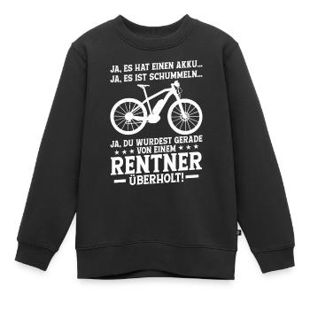 Ja, es hat einen Akku... Ja, es ist schummeln... - Kinder Premium Organic Sweatshirt - Schwarz - Vorne - AI Model Kid Female (0cm)