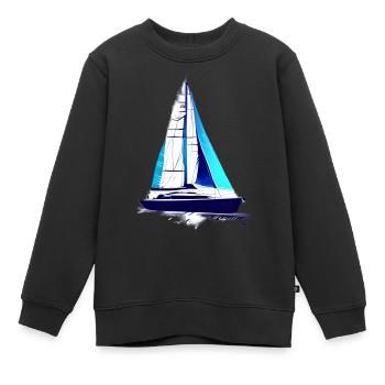 voilier voilier voilier voilier voilier voilier - Sweat Premium enfant bio - noir - Devant - AI Model Kid Female (0cm)