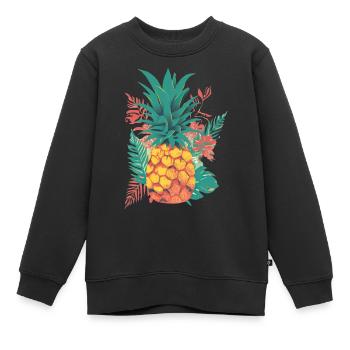 Tropische Fiesta: Ananas-Party! - Kinder Premium Organic Sweatshirt - Schwarz - Vorne - AI Model Kid Female (0cm)