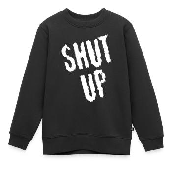 Sei still! (weiß) - Kinder Premium Organic Sweatshirt - Schwarz - Vorne - AI Model Kid Female (0cm)